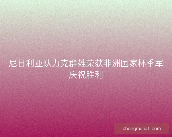 尼日利亚队力克群雄荣获非洲国家杯季军庆祝胜利